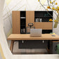 Contemporary Natural Office Desk Pedestal L-Shape Executive Desk for Office
