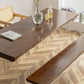 Modern Style Dining Table Solid Wood Rectangle Table with Acrylic Base