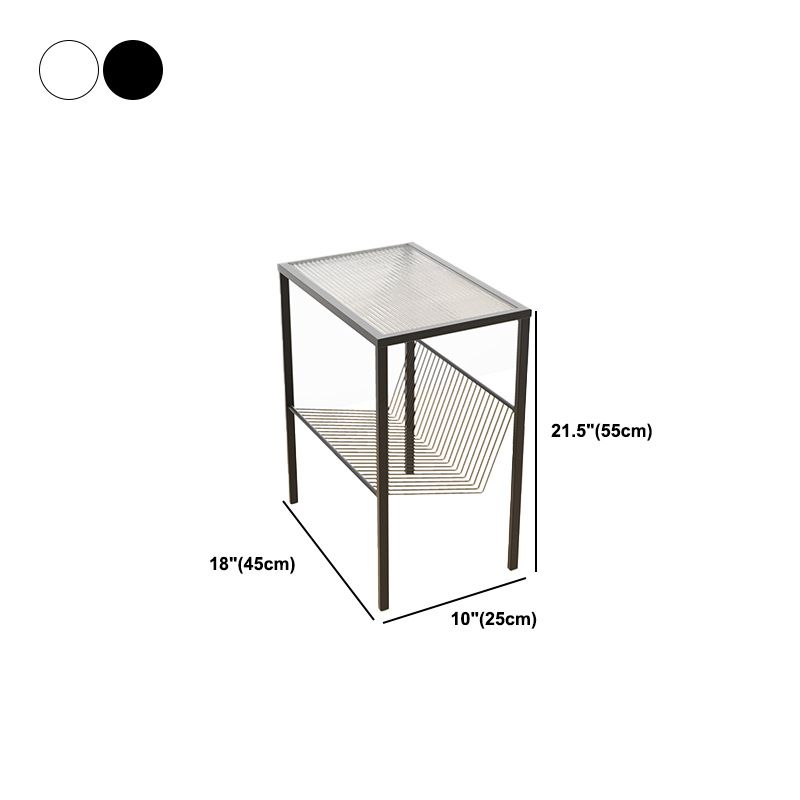 Modern Glass Top Night Table Open Storage 1-Shelf 23 Inch H Nightstand Clearhalo 'Bedroom Furniture' 'furn' 'furn_night_stand' 'Furniture' 'night_stand' 'Nightstands' 1200x1200_6372d5ad-10ad-4b61-8b06-7dab4b0e2d41