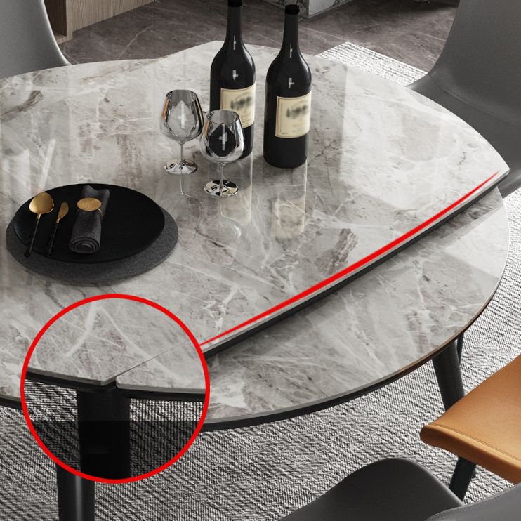 Contemporary Round Dining Table Sintered Stone Table with 4 Ash Solid Wood Legs Clearhalo ' dining_table' 'Dining Tables & Seating' 'Dining Tables' 'furn' 'furn_dining_table' 'Furniture' 'furniture_dining_table' 'Kitchen & Dining Furniture' 'kitchen&dining_furn' 'kitchen' 'kitchen_dining_table' 1200x1200_6378a6fc-cba9-41a3-8254-a91acd361a8c