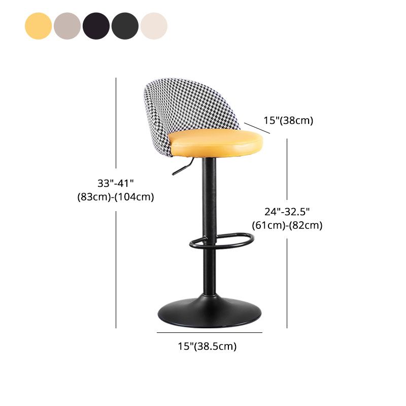 Contemporary Adjustable Height Footrest Barstool Matte Finish Upholstered Stool Clearhalo 'Bar Furniture' 'Bar Stools' 'bar_stools' 'Furniture' 'furniture_bar_stools' 'Kitchen & Dining Furniture' 1200x1200_637aac9c-7594-4917-9318-46ede83a28ea