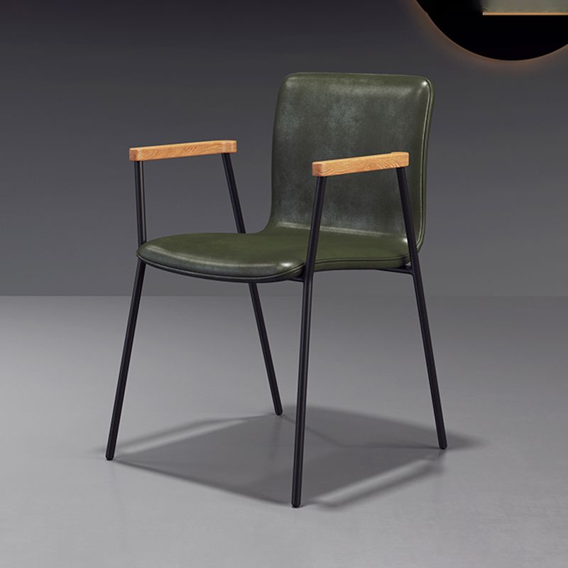 Industrial Faux Leather Dining Chairs Indoor-Outdoor Arm Chair Clearhalo 'Dining Chairs' 'Dining Tables & Seating' 'dining_chair' 'furn' 'furn_dining_chair' 'Furniture' 'Kitchen & Dining Furniture' 1200x1200_637ac10e-8f39-40ee-9abc-49ff84877652