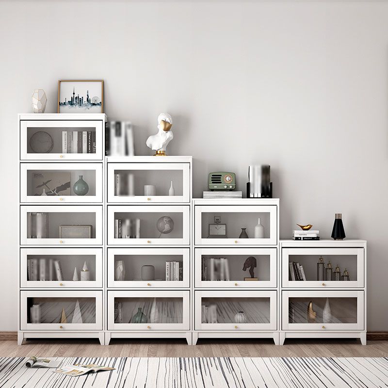 Manufactured Wood Standard Bookcase White Contemporary Bookcase with Glass Doors Clearhalo 'Bookcases' 'furn' 'furn_bookcases' 'Furniture' 'furniture_bookcases' 'Office Furniture' 1200x1200_637aec95-0c43-4896-9b30-00a73cfb8b62