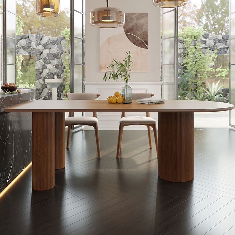 Contemporary Solid Wood Dining Table 3 Legs Dining Table for Dining Room Clearhalo 'Dining Tables & Seating' 'Dining Tables' 'dining_table' 'furn' 'furn_dining_table' 'Furniture' 'furniture_dining_table' 'Kitchen & Dining Furniture' 'kitchen' 'kitchen_dining_table' 1200x1200_637bd413-340a-4eab-bd10-d2bdc695b19d