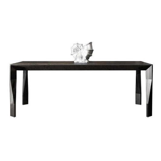Modern Style Sintered Stone Dining Table Black Rectangle Kitchen Table with 4 Legs