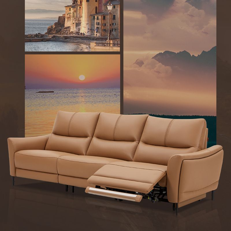 Genuine Leather Flared Arm Sectional -Contemporary Power Recliner Sectional Couch Clearhalo 'furn' 'furn_sectionals' 'Furniture' 'Living Room Furniture' 'Sectionals' 1200x1200_637c9bb5-3c85-425e-a331-b4961c17355d