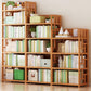 Natural Floor Bookshelf Contemporary Bamboo Shelf Bookcase for Study Room