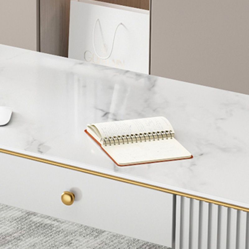 Bureau d'écriture de pierre glamour en pierre mate 23,62 "W Bureau de bureau pour la maison