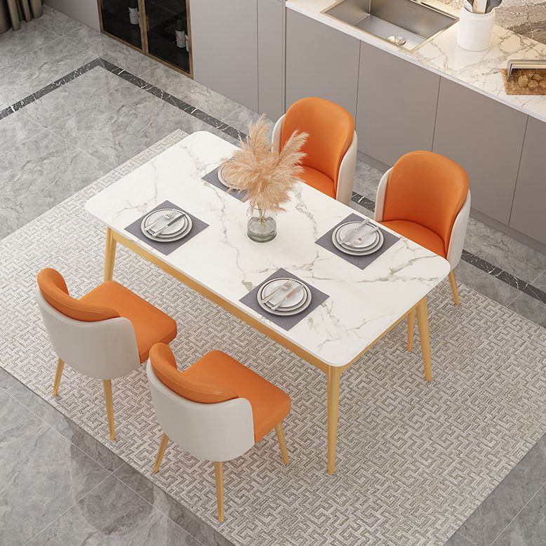 Glam Sintered Stone Dining Room Set Standard Height with Black Legs Dining Furniture for Home Use Clearhalo 'Dining Room Sets' 'Dining Tables & Seating' 'dining_room_set' 'furn' 'furn_dining_room_set' 'Furniture' 'furniture_dining_room_set' 'Kitchen & Dining Furniture' 'kitchen&dining_furn' 'kitchen' 1200x1200_637e24ef-78aa-40e5-8e6c-8ab3968e5acd