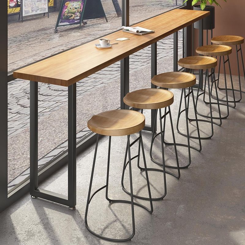 Modern Bar Table Set 1/7 Pieces Rectangle Wood Counter Table with Stools for Balcony Clearhalo 'Bar Furniture' 'furn' 'furn_home_bar_bar_sets' 'Furniture' 'Home Bars & Bar Sets' 'home_bar_bar_sets' 'Kitchen & Dining Furniture' 1200x1200_637e3e64-4510-4a4e-9af3-619bd2b129a2