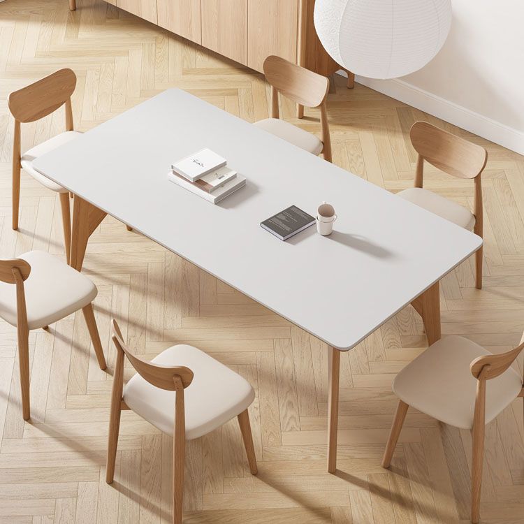 White Stone Top Dining Table Glam Style 4 Legs Dining Table for Dining Room Clearhalo 'Dining Tables & Seating' 'Dining Tables' 'dining_table' 'furn' 'furn_dining_table' 'Furniture' 'Kitchen & Dining Furniture' 1200x1200_6380e2e9-d6b2-460d-820d-abf6dc8408a0