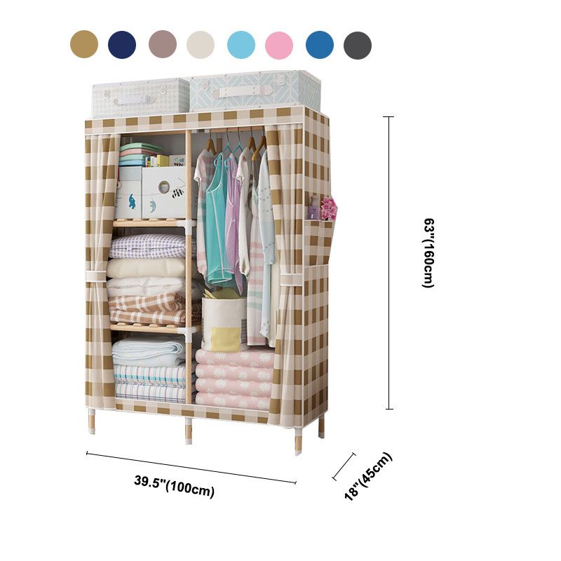 Metal Modern Armoire Shelves Storage Wardrobe Closet with Garment Rod Clearhalo 'Armoires & Wardrobes' 'armoires_wardrobes' 'Bedroom Furniture' 'furn' 'furn_armoires_wardrobes' 'Furniture' 1200x1200_6381a027-2f25-4461-b4df-1c9531e3c079