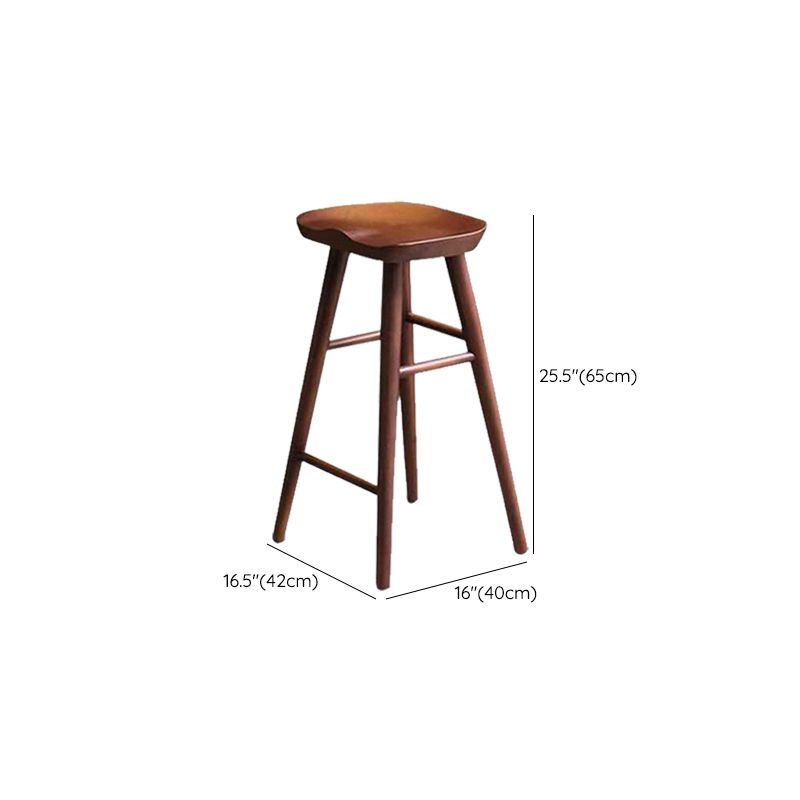 Industrial Armless Bar Stools Wood Dining Stool with Footrest Clearhalo 'Bar Furniture' 'Bar Stools' 'bar_stools' 'furn' 'furn_bar_stools' 'Furniture' 'Kitchen & Dining Furniture' 1200x1200_6381fb0c-3441-45b6-958a-c24c8bcde2f9