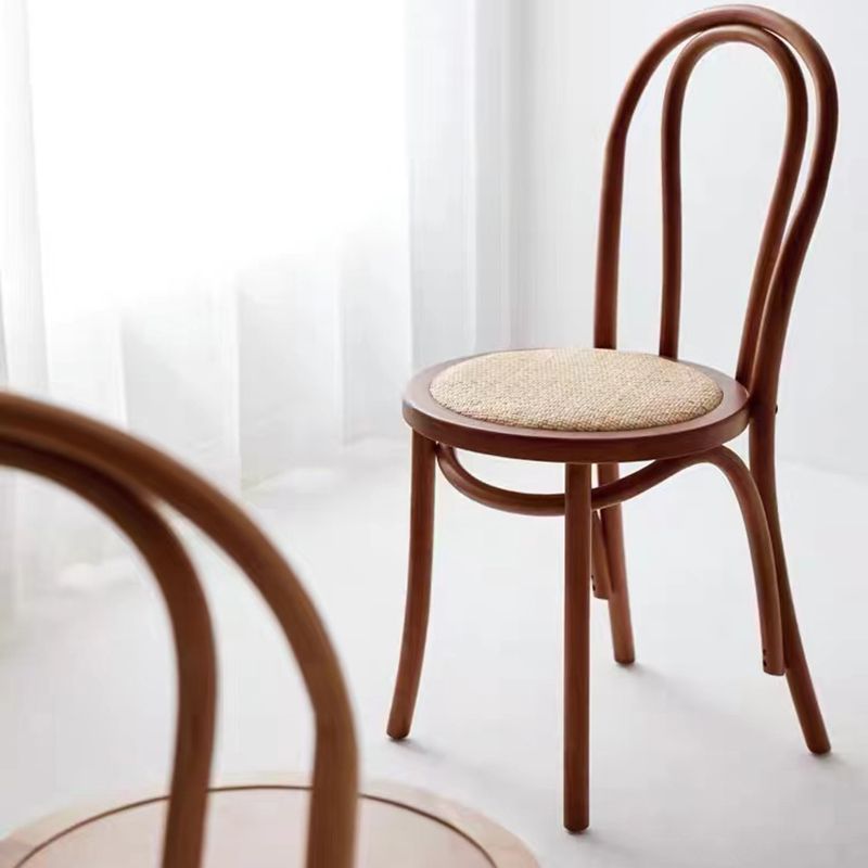 Tropical Style Wood Dining Armless Chair Rattan Patio Dining Side Chair Clearhalo ' kitchen&dining_furn' 'Dining Chairs' 'Dining Tables & Seating' 'dining_chair' 'furn' 'furn_dining_chair' 'Furniture' 'furniture_dining_chair' 'Kitchen & Dining Furniture' 'kitchen' 1200x1200_638260b4-9085-43db-ad26-fe8e15c7e5fb