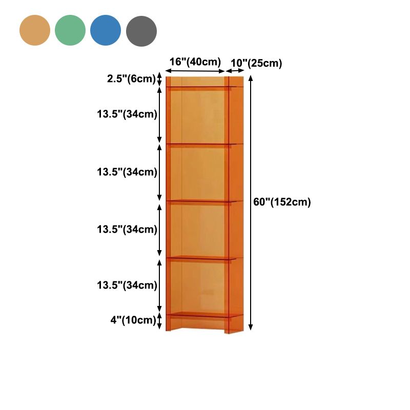 Acrylic Closed Back Standard Bookshelf Vertical Glam Bookshelf Clearhalo 'Bookcases' 'furn' 'furn_bookcases' 'Furniture' 'furniture_bookcases' 'kitchen' 'kitchen_bookcases' 'Living Room Furniture' 'Office Furniture' 1200x1200_6382eb7f-65c6-4a80-955a-deb312cd41ad