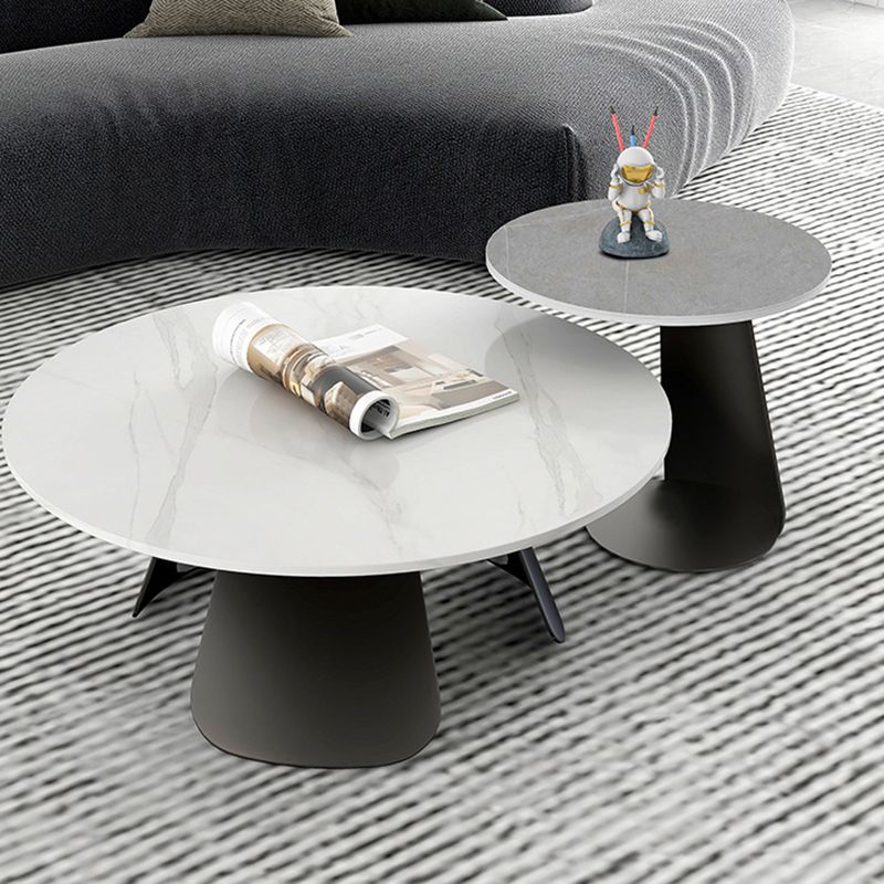 Slate and Metal Round 3 Legs Coffee Table Modern Table for Living Room Clearhalo 'Coffee & Accent Tables' 'Coffee Tables' 'coffee_tables' 'furn' 'furn_coffee_tables' 'Furniture' 'Living Room Furniture' 1200x1200_63838a47-301e-46b5-bb66-f99d2e48eab7