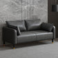 Faux Leather Sofa 31.49" High Square Arm Sofa with 2 Pillows