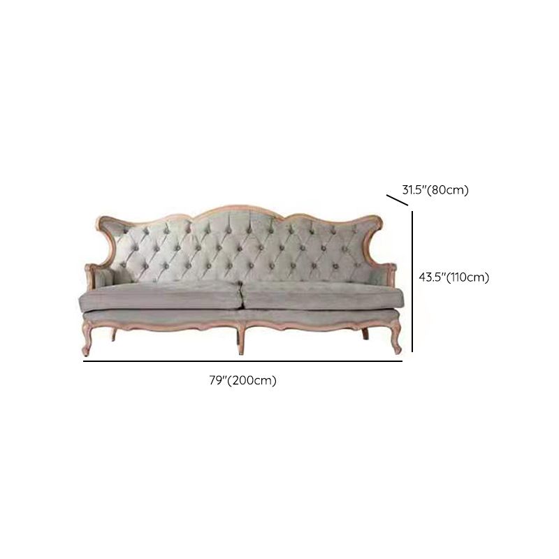 Französisches Land Sofa Holz getuftetes Split-Rückschlag für Wohnzimmer