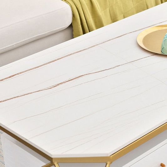 Geometric Slate 2 - Drawer Coffee Cocktail Table with Storage Shelf Clearhalo 'Coffee & Accent Tables' 'Coffee Tables' 'coffee_tables' 'furn' 'furn_coffee_tables' 'Furniture' 'Living Room Furniture' 1200x1200_63847436-75b7-4ae6-9595-770358916f9d