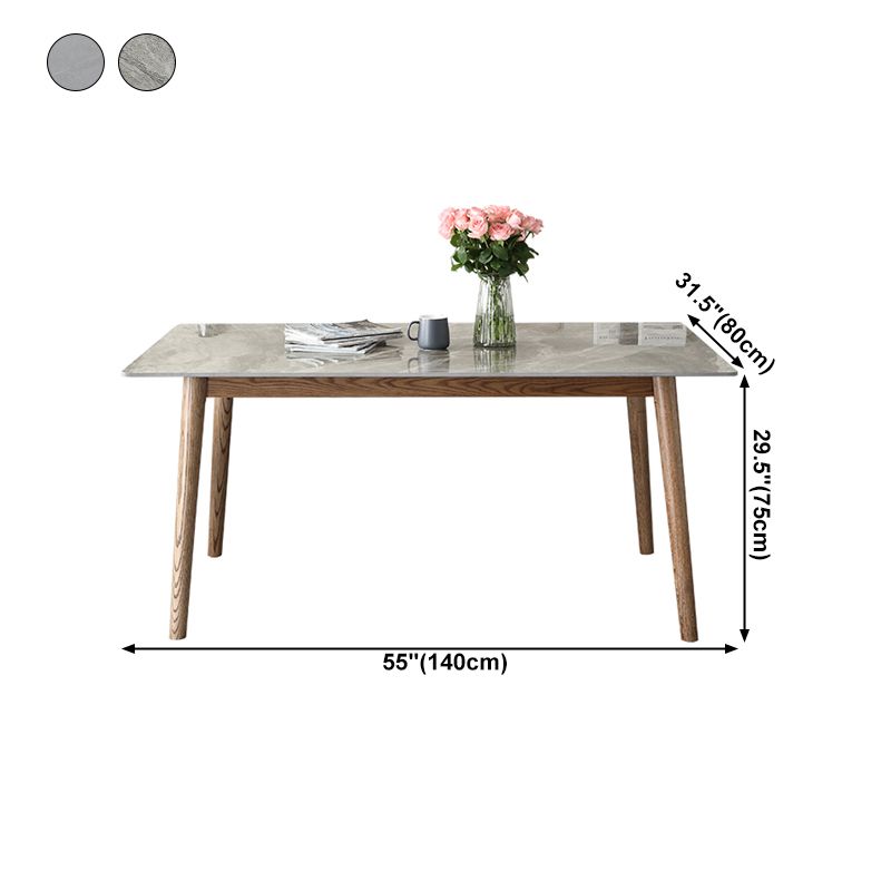 Mid-Century Sintered Stone Dining Table Gray Rectangle Dining Table for Kitchen Clearhalo ' dining_table' 'Dining Tables & Seating' 'Dining Tables' 'furn' 'furn_dining_table' 'Furniture' 'furniture_dining_table' 'Kitchen & Dining Furniture' 'kitchen&dining_furn' 'kitchen' 'kitchen_dining_table' 1200x1200_63848251-faf9-43d2-b4f5-c2fc4117f860