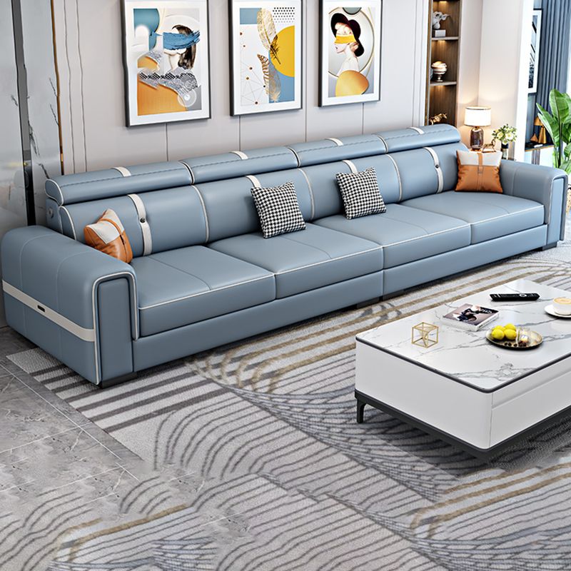 Divano scandinavo azzurro/sezionale con braccio quadrato per soggiorno