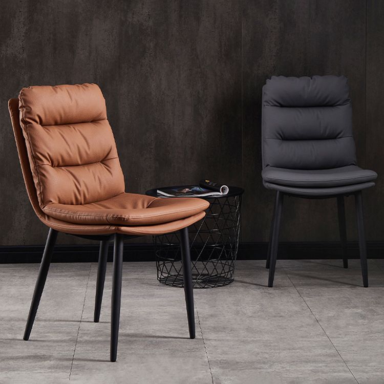 Contemporary Metal Dining Room Chairs Armless Upholstered Side Chair for Home Use Clearhalo ' kitchen&dining_furn' 'Dining Chairs' 'Dining Tables & Seating' 'dining_chair' 'furn' 'furn_dining_chair' 'Furniture' 'furniture_dining_chair' 'Kitchen & Dining Furniture' 'kitchen' 1200x1200_63890a7a-8675-4ab1-abcc-e61383bd8579