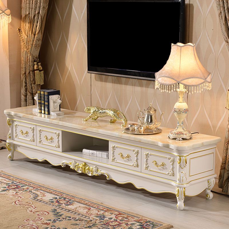 Traditional Marble Top TV Cabinet Solid Wood Crafted TV Stand for Living Room Clearhalo 'furn' 'furn_tv_stands_entertainment_centers' 'Furniture' 'Living Room Furniture' 'TV Stands & Entertainment Centers' 'TV Stands & Media Storage Furniture' 'tv_stands_entertainment_centers' 1200x1200_6389b122-6c74-4a08-9ae8-a890d8974f89