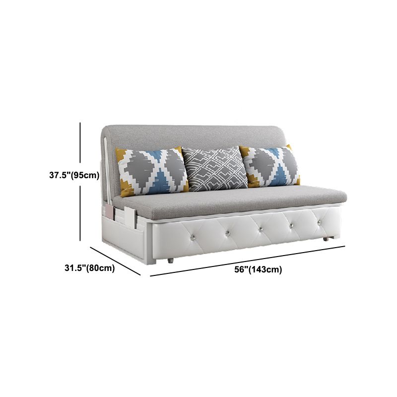 Armless Contemporary Cotton Blend Bed Sofa Couch with Pillows