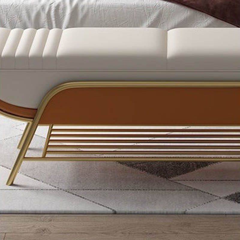 Panchina di posti a sedere ammortizzati glam e panca per la camera da letto con ripiani