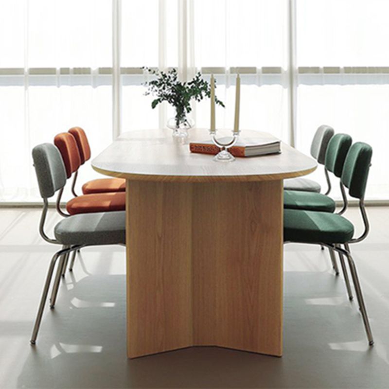 Oval Shaped Wood Office Desk Natural Color Writing Desk for Home Clearhalo 'furn' 'furn_office_desk' 'Furniture' 'Office Desks' 'Office Furniture' 'office_desk' 1200x1200_638c9469-2e3c-46f0-af7d-9d868059f44d