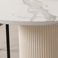 Free Form Sintered Stone Dining Table White Dining Table with Pedestal