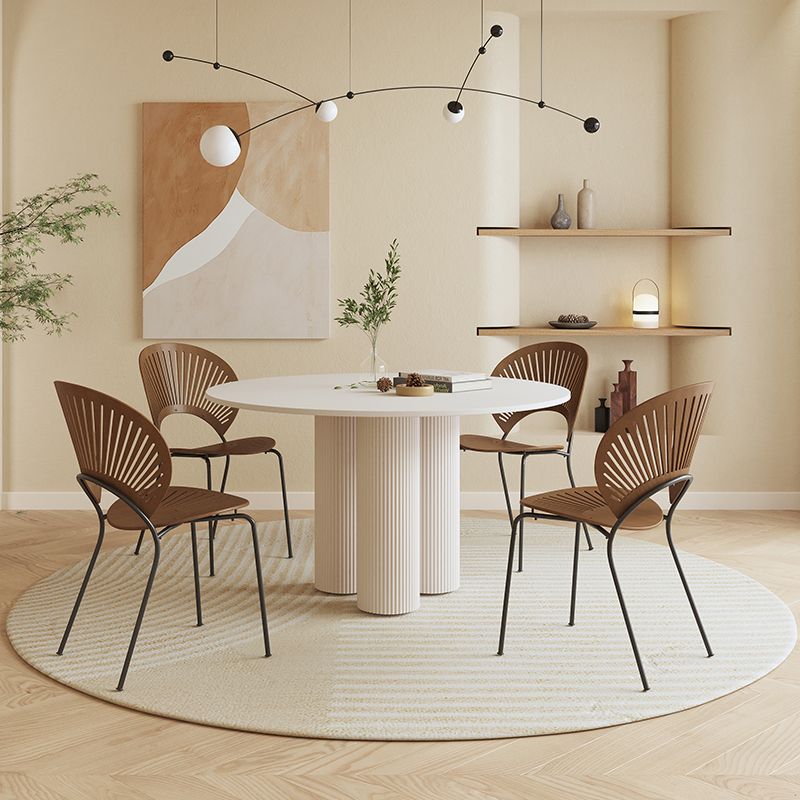 Modern 1/2/5 Pieces Dining Set Round Stone Dining Table for Dining Room Clearhalo 'Dining Room Sets' 'Dining Tables & Seating' 'dining_room_set' 'furn' 'furn_dining_room_set' 'Furniture' 'furniture_dining_room_set' 'Kitchen & Dining Furniture' 1200x1200_638cf174-36c2-4561-a163-0b5e7ae5b203