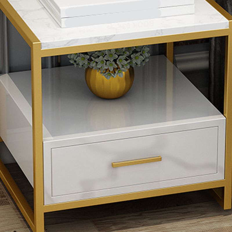 19,69 "Tableau de nuit en pierre 1 armoire de chevet de tiroir avec 1 étagère