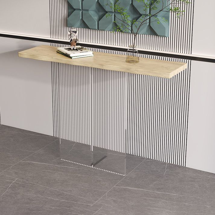 Tabla de consola de madera sólida 31.5 "Mesa de altura rectangular de altura con pierna acrílica
