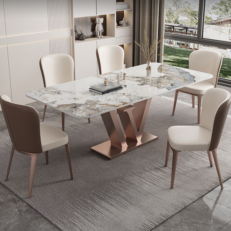 1/4/5/6 Pieces Luxury Dining Set with Stone Table and Leather Chairs Dinette Set Clearhalo 'Dining Room Sets' 'Dining Tables & Seating' 'dining_room_set' 'furn' 'furn_dining_room_set' 'Furniture' 'furniture_dining_room_set' 'Kitchen & Dining Furniture' 'kitchen&dining_furn' 'kitchen' 1200x1200_63967b1a-748d-44d2-aeb7-63d519de08aa