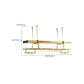 Glam Style Metal Hanging Wine Rack Kit in Gold, 59"L x 13.8"W x 14.6"H