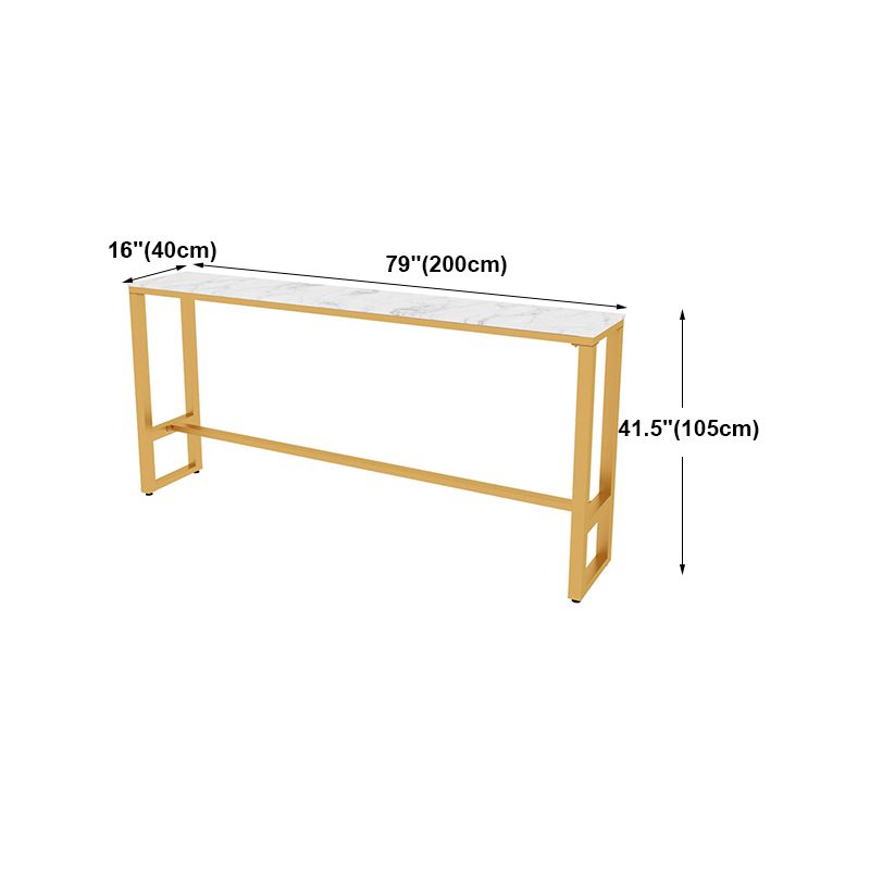 White Glam Style Bar Table in Faux Marble and Metal Living Room Simple Bar Table Clearhalo 'Bar Furniture' 'Bar Tables' 'bar_tables' 'furn' 'furn_bar_tables' 'Furniture' 'furniture_bar_tables' 'Kitchen & Dining Furniture' 1200x1200_6397d5a9-5e5f-481f-9404-c99bd765bcc2