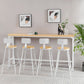 Industrial Rectangle Solid Wood Bar Table Set 1/5/9 Pieces Counter Table with High Stools Clearhalo 'Bar Furniture' 'furn' 'furn_home_bar_bar_sets' 'Furniture' 'Home Bars & Bar Sets' 'home_bar_bar_sets' 'Kitchen & Dining Furniture' 1200x1200_639839b2-4968-43fa-bb3e-8ec5c8110d4d