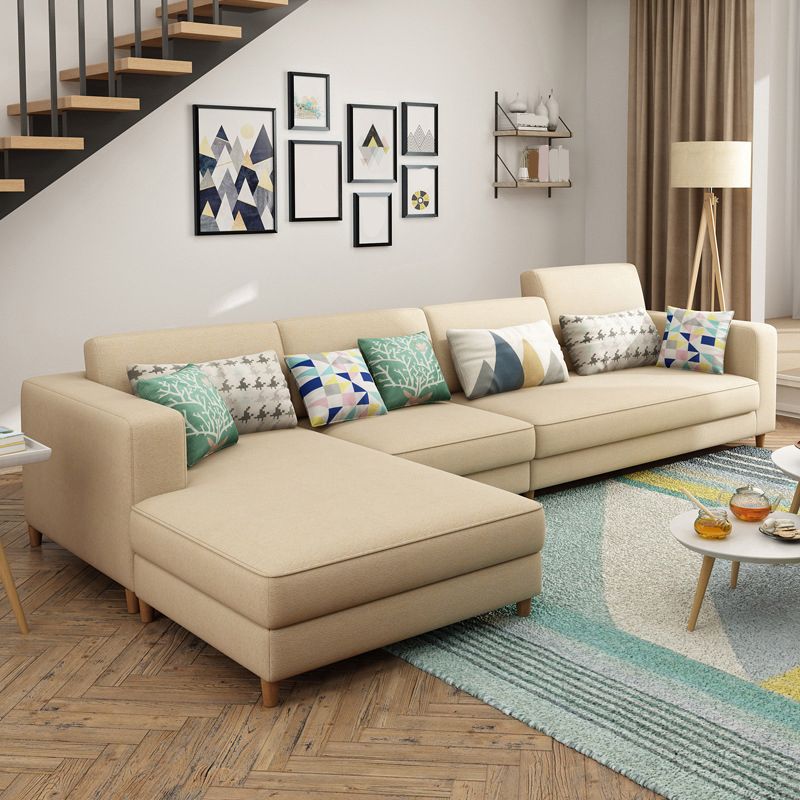Removable Cushions,Adjustable Sectional Sofa, 67" Linen Sectional sofa Clearhalo 'furn' 'furn_sectionals' 'Furniture' 'Living Room Furniture' 'Sectionals' 1200x1200_63984cfb-dfda-4ada-9696-18b71f655fb4