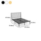 Metal Glam Slat Bed Solid Color Bed Frame with Spindle Headboard