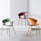 Contemporary Metal Legs Dining Chairs Plastic Open Back Dining Side Chair