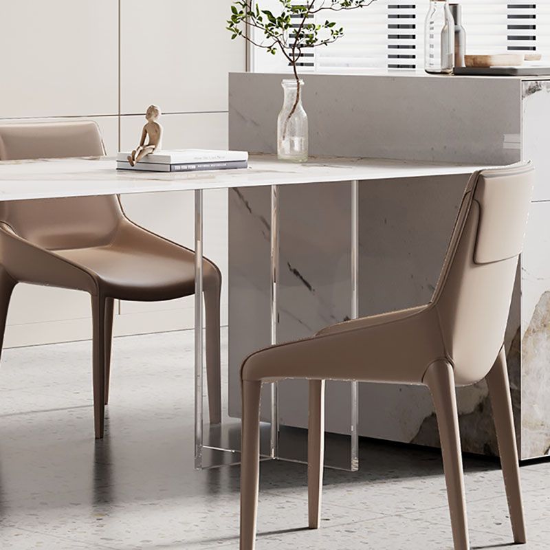 Modern Sintered Stone Dining Table Acrylic Dinner Room Kitchen Table Clearhalo 'Dining Tables & Seating' 'Dining Tables' 'dining_table' 'furn' 'furn_dining_table' 'Furniture' 'furniture_dining_table' 'Kitchen & Dining Furniture' 'kitchen' 'kitchen_dining_table' 1200x1200_639aaa84-3ed0-488d-9751-fd7d41a94aa8