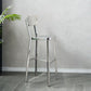 Industrial Armless Bar Stools Metal Low Back Dining Stool with Footrest