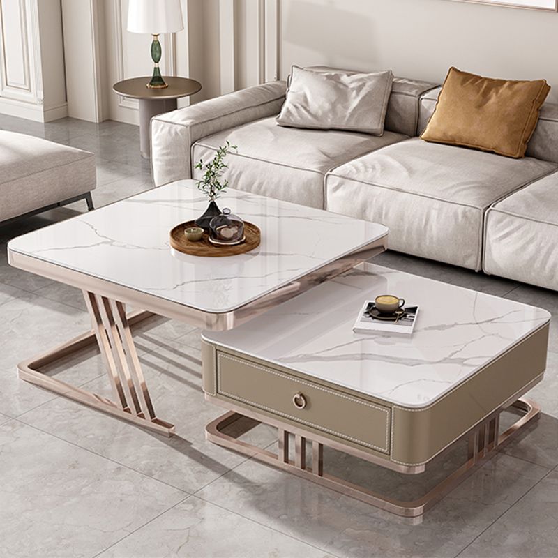 Slate Square Coffee Table Frame 2 Nesting Coffee Table Set for Living Room Clearhalo 'Coffee & Accent Tables' 'Coffee Tables' 'coffee_tables' 'furn' 'furn_coffee_tables' 'Furniture' 'Living Room Furniture' 1200x1200_639d1e72-2912-41af-8adc-fcb3fcccf7e6