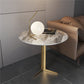 Crossed Base Design Rock Plate Top Fon Gold / Noir Table d'appoint Round Round