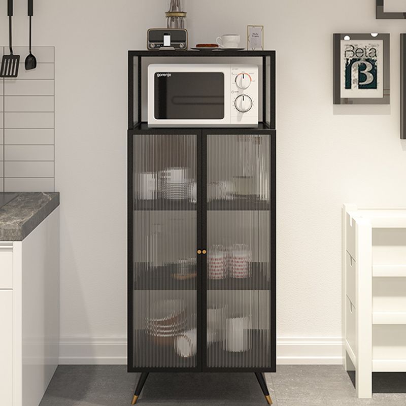 Contemporary Curio Cabinet Metal Glass Doors Display Stand for Dining Room Clearhalo 'Display & China Cabinets' 'display_china_cabinets' 'furn' 'furn_display_china_cabinets' 'Furniture' 'Kitchen & Dining Furniture' 1200x1200_63a00e42-ae0d-4d8f-8c45-1717290742da