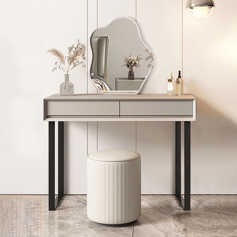 Grau/Weiß 15,74 "W x 29.521" H mit Schubladen zeitgenössischer Make -up -Tisch