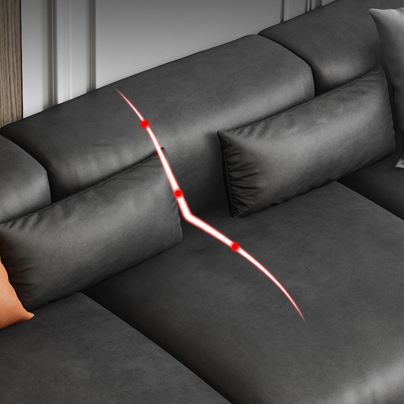 Contemporary Black Leather Sofa Tight Back Settee for Bonus Room Clearhalo 'furn' 'furn_sofas' 'Furniture' 'Living Room Furniture' 'Sofa' 'sofas' 1200x1200_63a0ffc1-a09b-440e-8fab-7f8490508d44