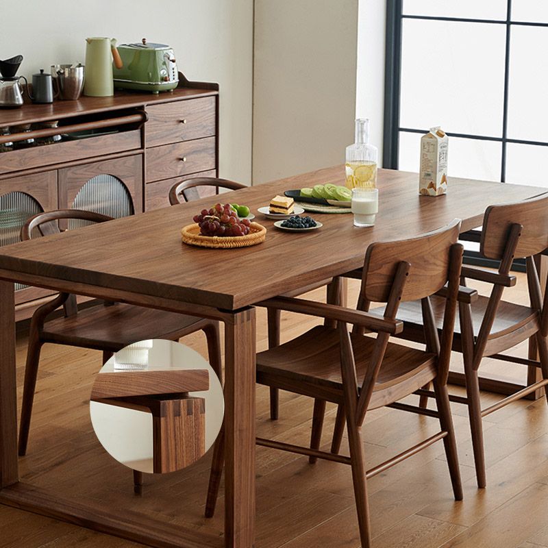 Dining Room Rectangle Dinner Table Traditional Solid Wood Dining Table Clearhalo 'Dining Tables & Seating' 'Dining Tables' 'dining_table' 'furn' 'furn_dining_table' 'Furniture' 'Kitchen & Dining Furniture' 1200x1200_63a308f3-7adc-419a-835b-db568099f219