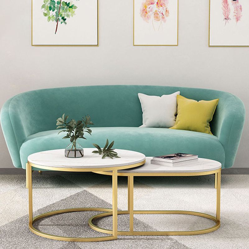 Velvet Tuxedo Arm 29.52" Wide Contemporary Sofa for Living Room